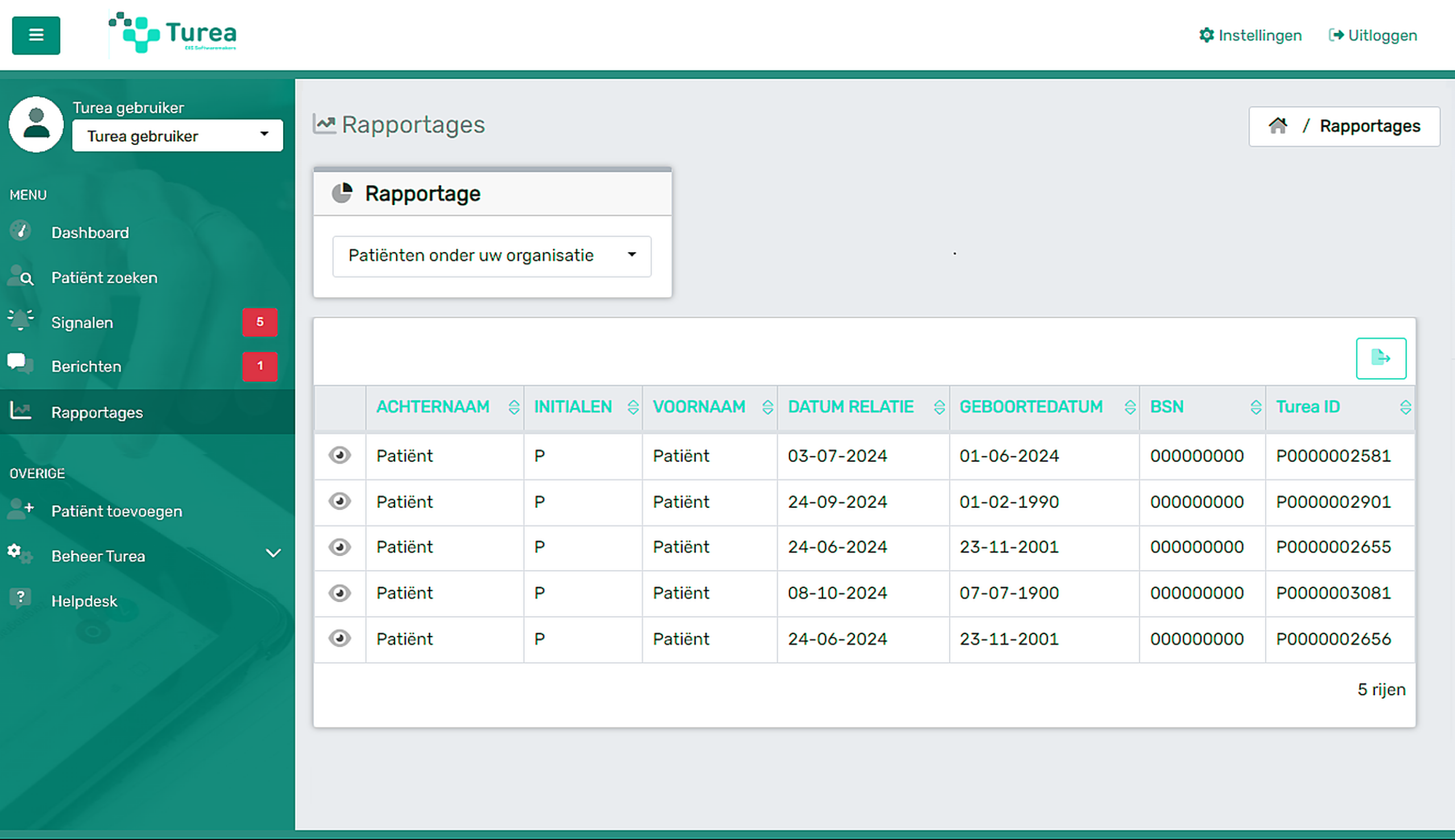 Rapportages en analyses op scherm